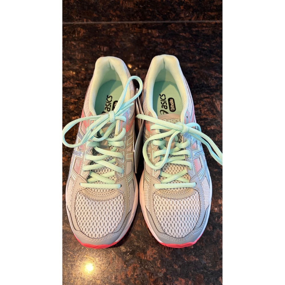 ASICS Gel-Contend 4 Running Shoes Women 7 Grey Pink Mint Sneaker